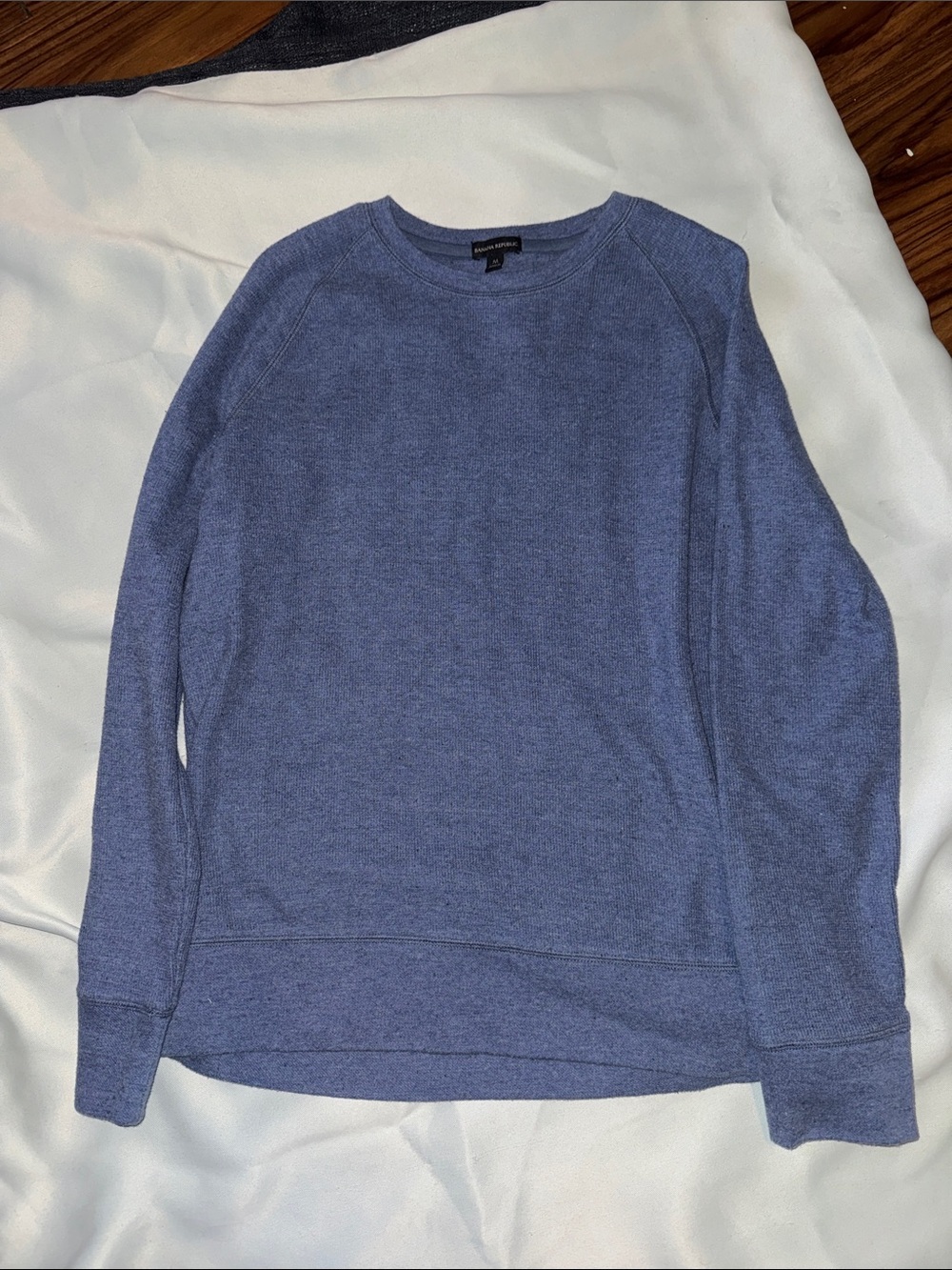 Banana Republic Men's Heather Blue Crewneck Pullover